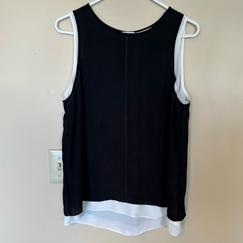 Vince black and white Silk Tank Top.